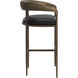 Zanatta 38.75 inch Charcoal Black Leather Barstool